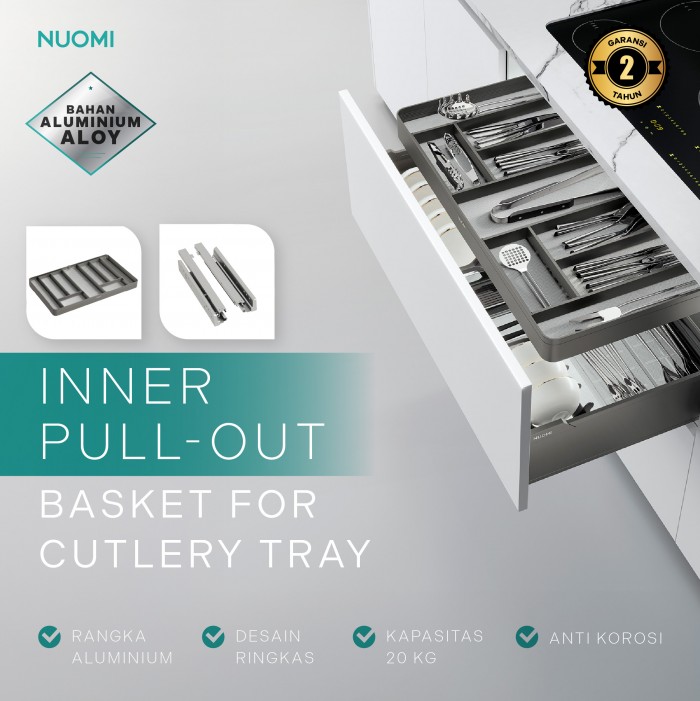 Kitchen Wardrobe Hardware ENCANTO Inner Pull-Out Basket for Cutlery Tray