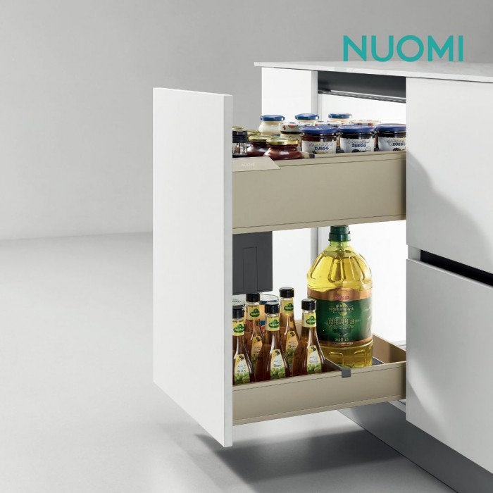 Kitchen Wardrobe Hardware ENCANTO Seasoning Basket with Slidable Cutlery Tray 400mm