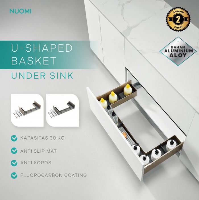 Kitchen Wardrobe Hardware ENCANTO U-Shaped Basket Under Sink