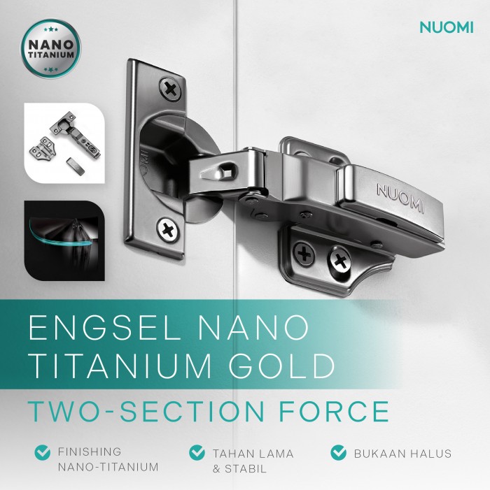 Kitchen Wardrobe Hardware Nano-Titanium Two-Section Force Hinge