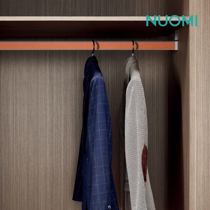 Kitchen Wardrobe Hardware RALPHIE Clothes Rail Covered Leather